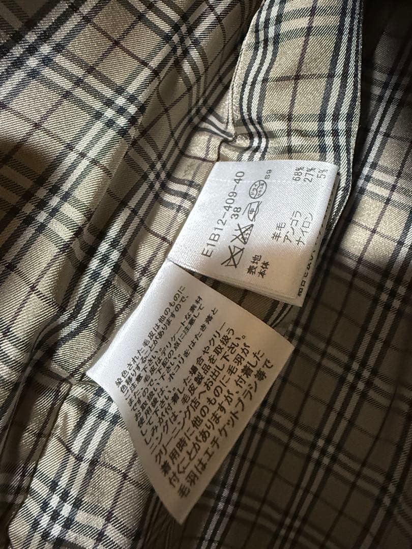 美品Burberry Bluelabel フォックスファーアンゴラロングコート