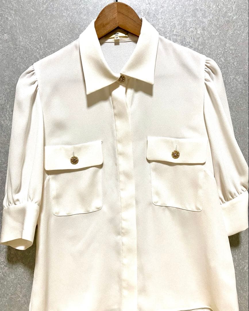 MWtokyo(エムタブリュー) ハーフスリーブビジューブラウス