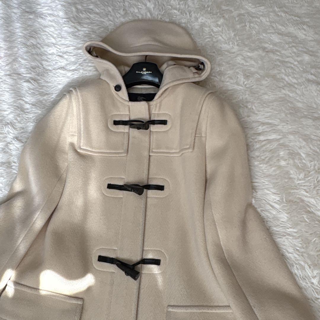 バーバリーロンドン ダッフルコート ヘリンボーン クリーム色