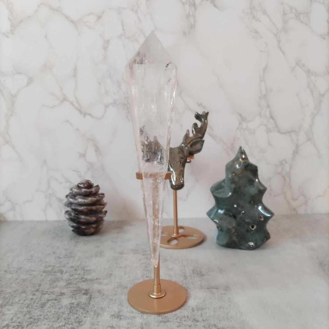 水晶　ワンド　21cm　専用スタンドセット　　 クリアクォーツ