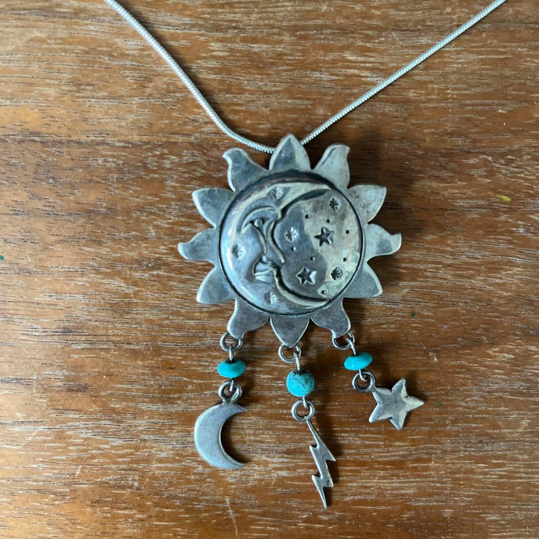 アクセサリー 90s unknown silver top star moon thunder