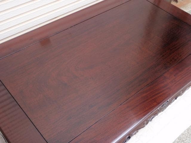 本物！新品５尺(150巾) 花梨無垢 高級座卓 座敷机 唐木 ちゃぶ台/検黒檀