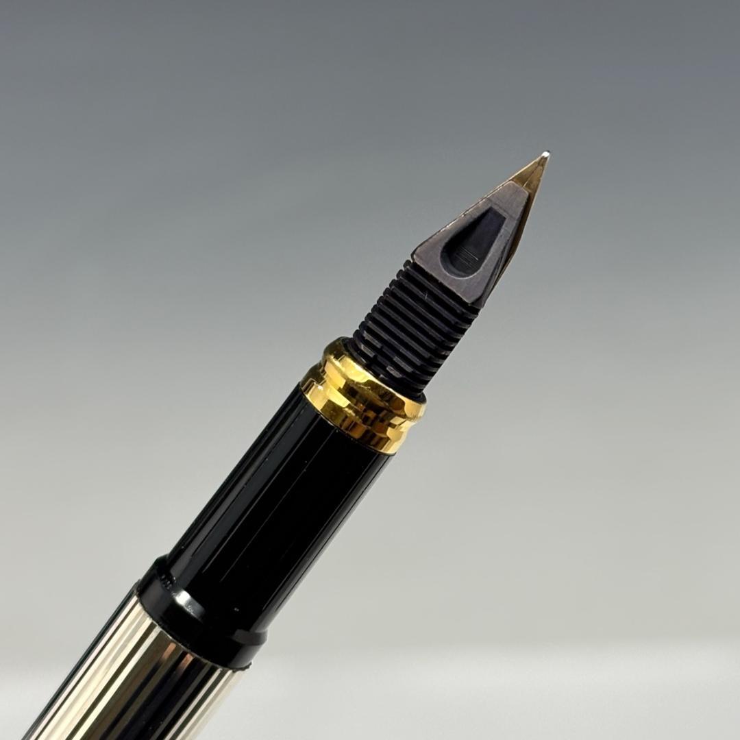 状態良【デュポン/S.T.Dupont本物】万年筆/シルバー/ペン先K18