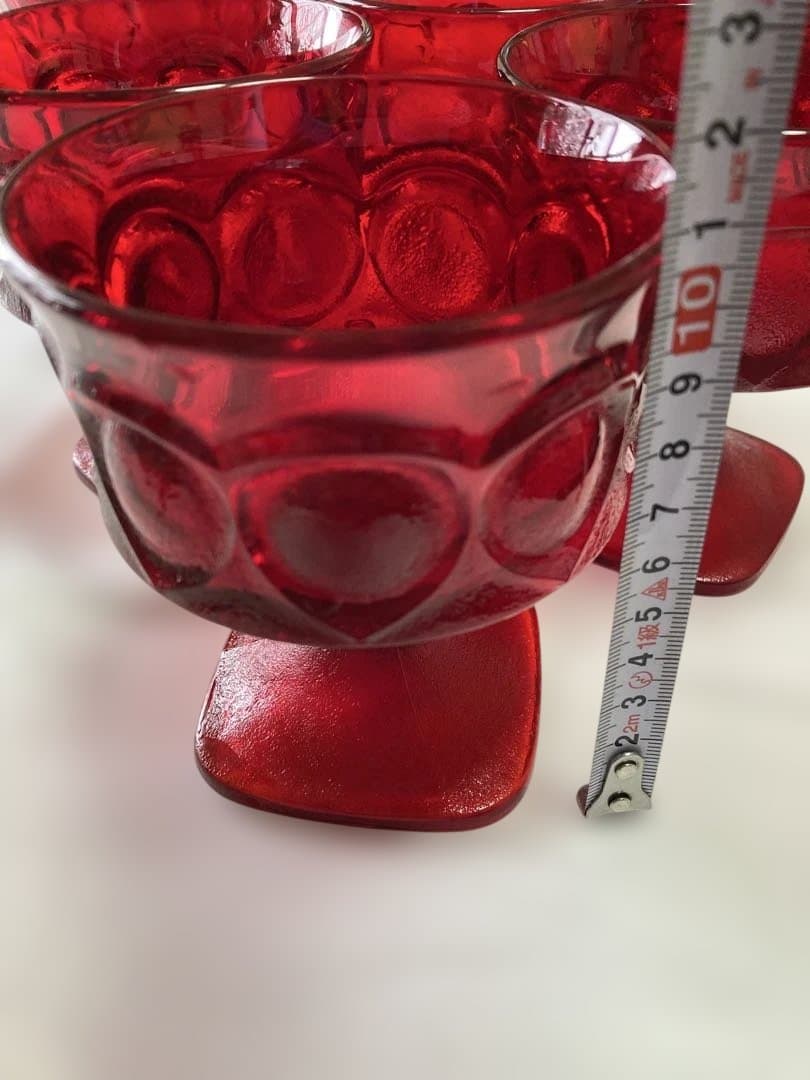 レッドシャーベットグラス　6個セット