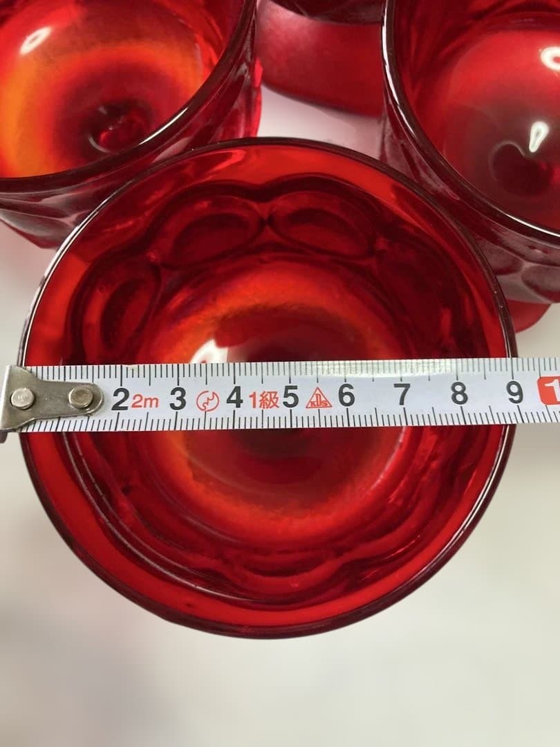 レッドシャーベットグラス　6個セット