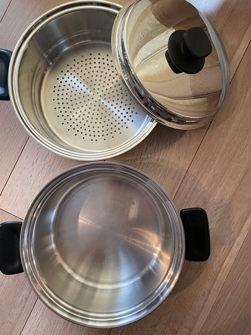 VitaCraft ステンレス両手鍋 蒸し器付き 中型