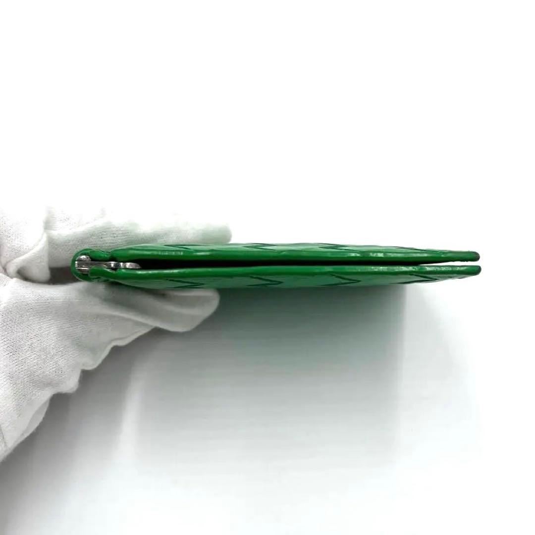 【希少色】ボッテガヴェネタ マネークリップ マキシイントレチャート 緑