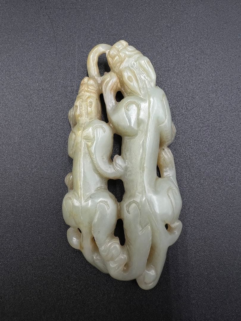 水芙蓉樣專用 玉佩 玉製品 雕刻 根付 飾り物 中国古美術 重さ約64g