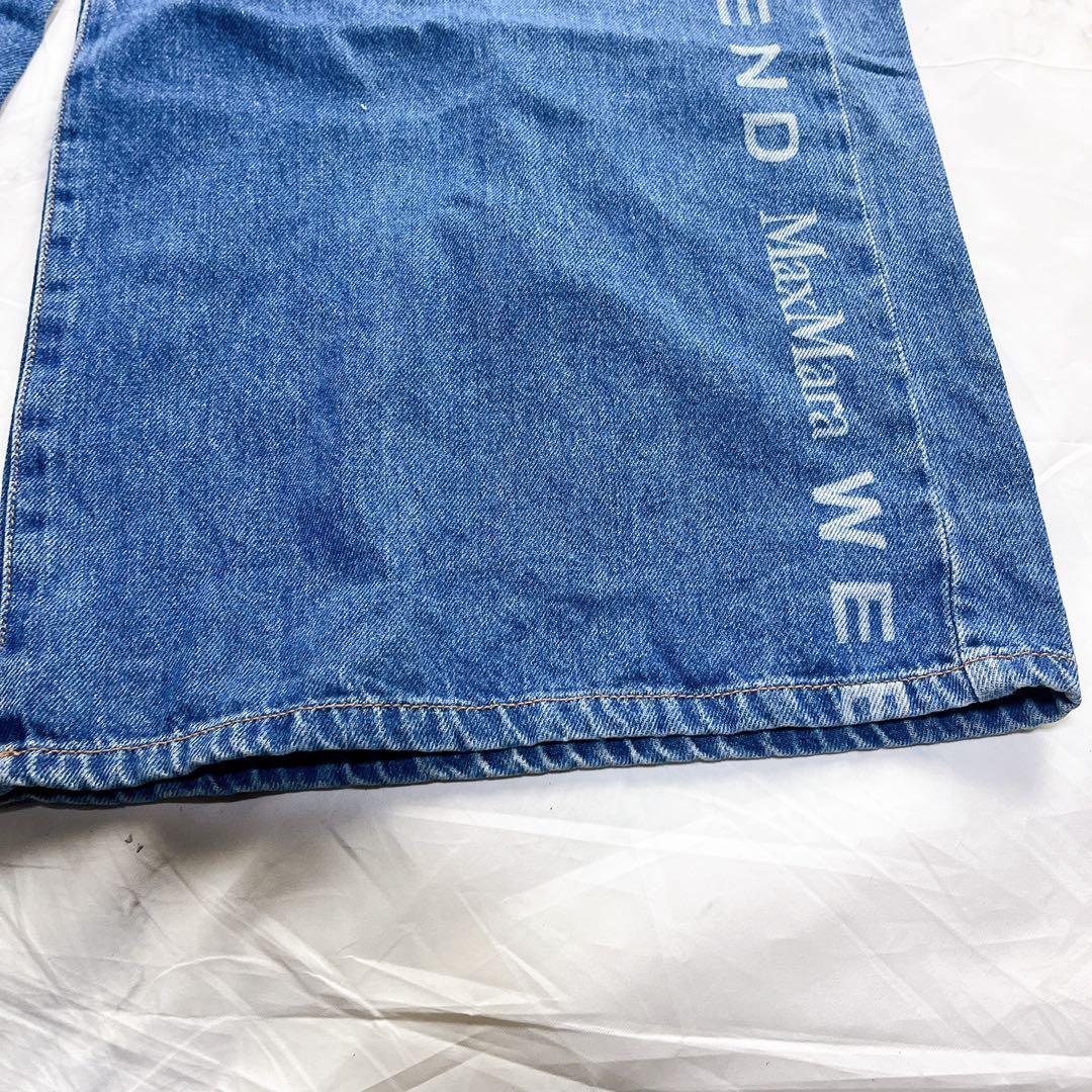 極美品✨MaxMara weekEND 全面ロゴ ワイドデニム パンツ フレア