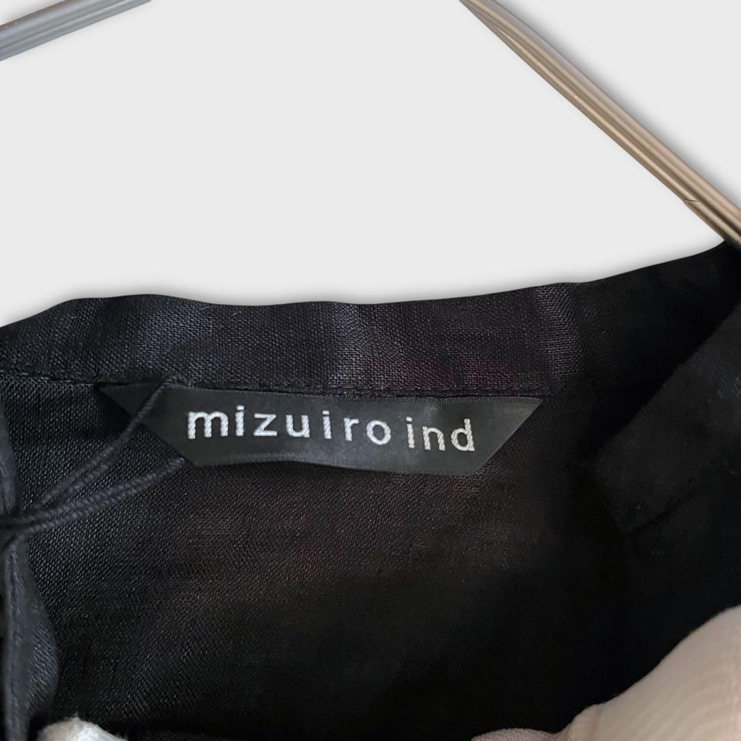 新品未使用 mizuiroind 25SSリネンスタンドカラーコクーンシャツ