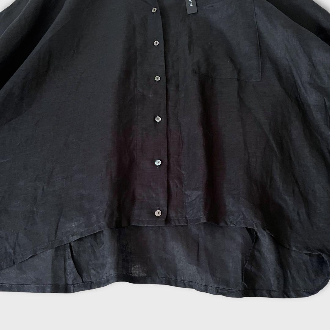 新品未使用 mizuiroind 25SSリネンスタンドカラーコクーンシャツ