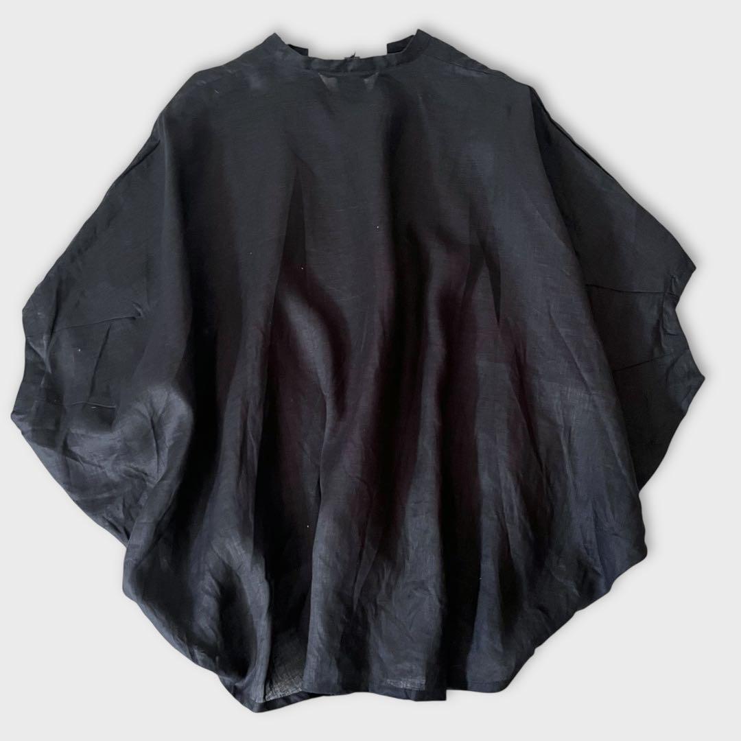 新品未使用 mizuiroind 25SSリネンスタンドカラーコクーンシャツ