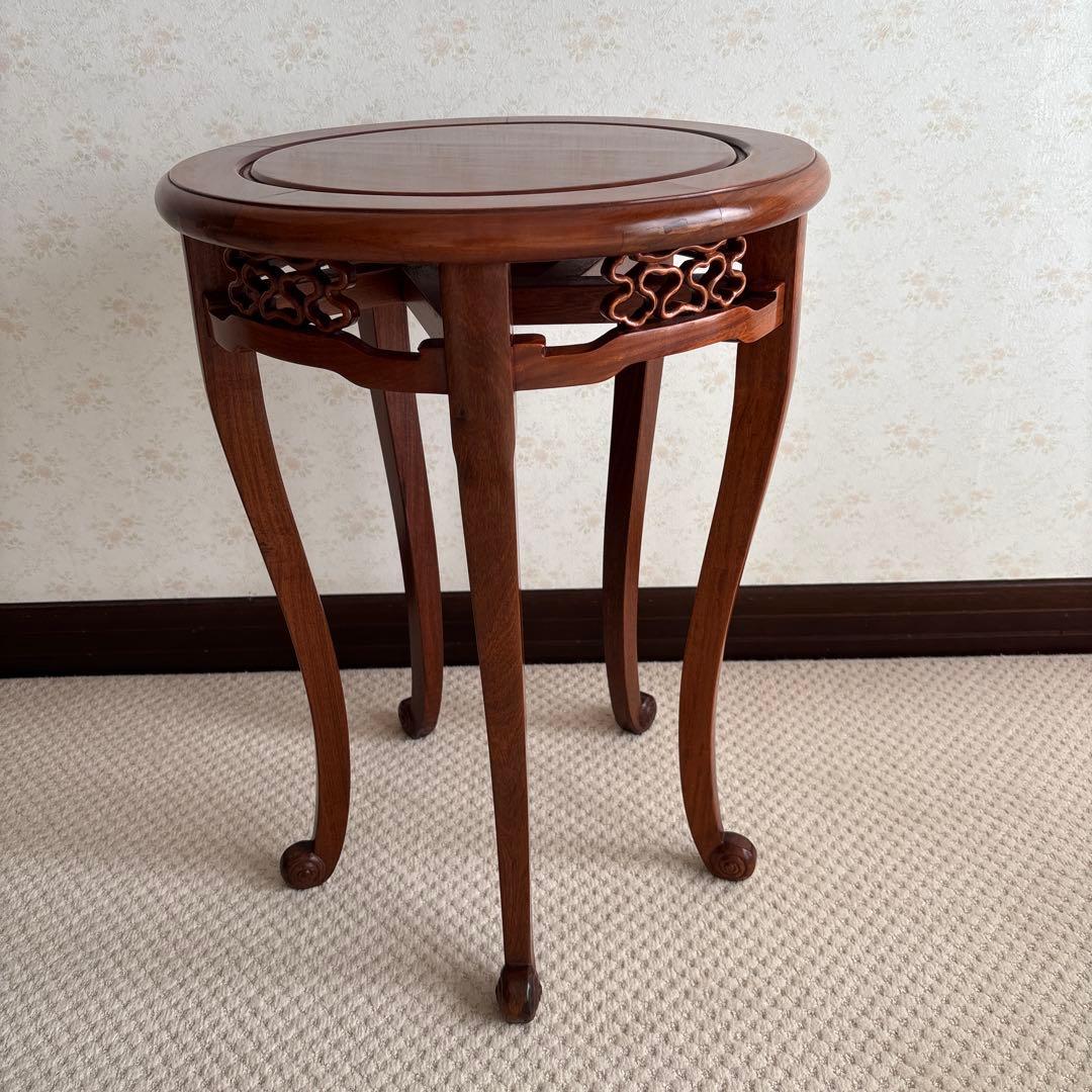 アンディーク花台、5脚、サイドテーブル、無垢材使用で組み付け