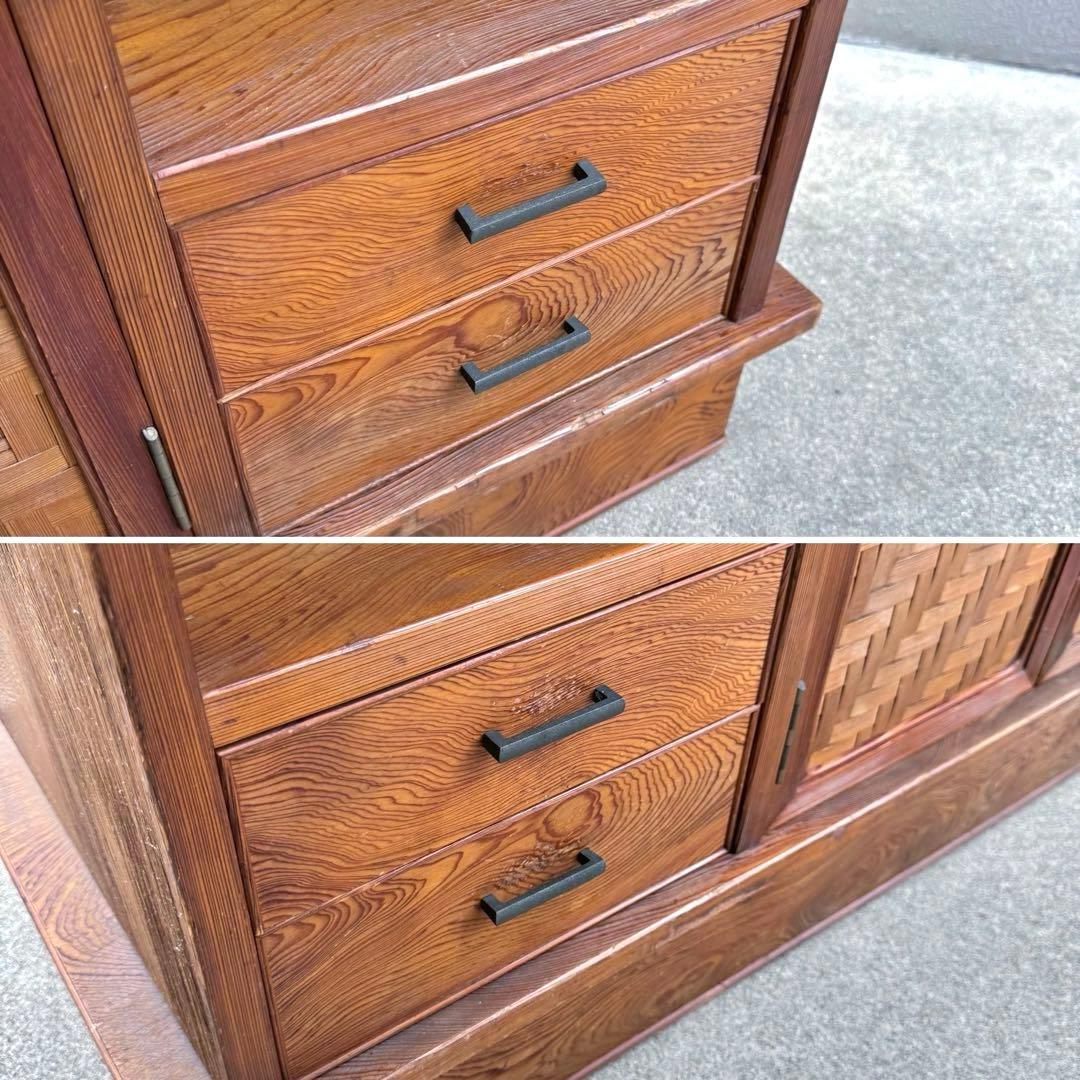 昭和レトロ アンティーク 屋久杉 サイドボード キャビネット 戸棚 民芸家具