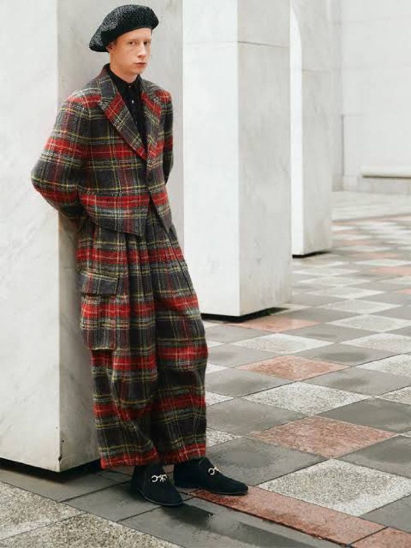 needles Wool Shaggy Plaid チェック　ヒザデル