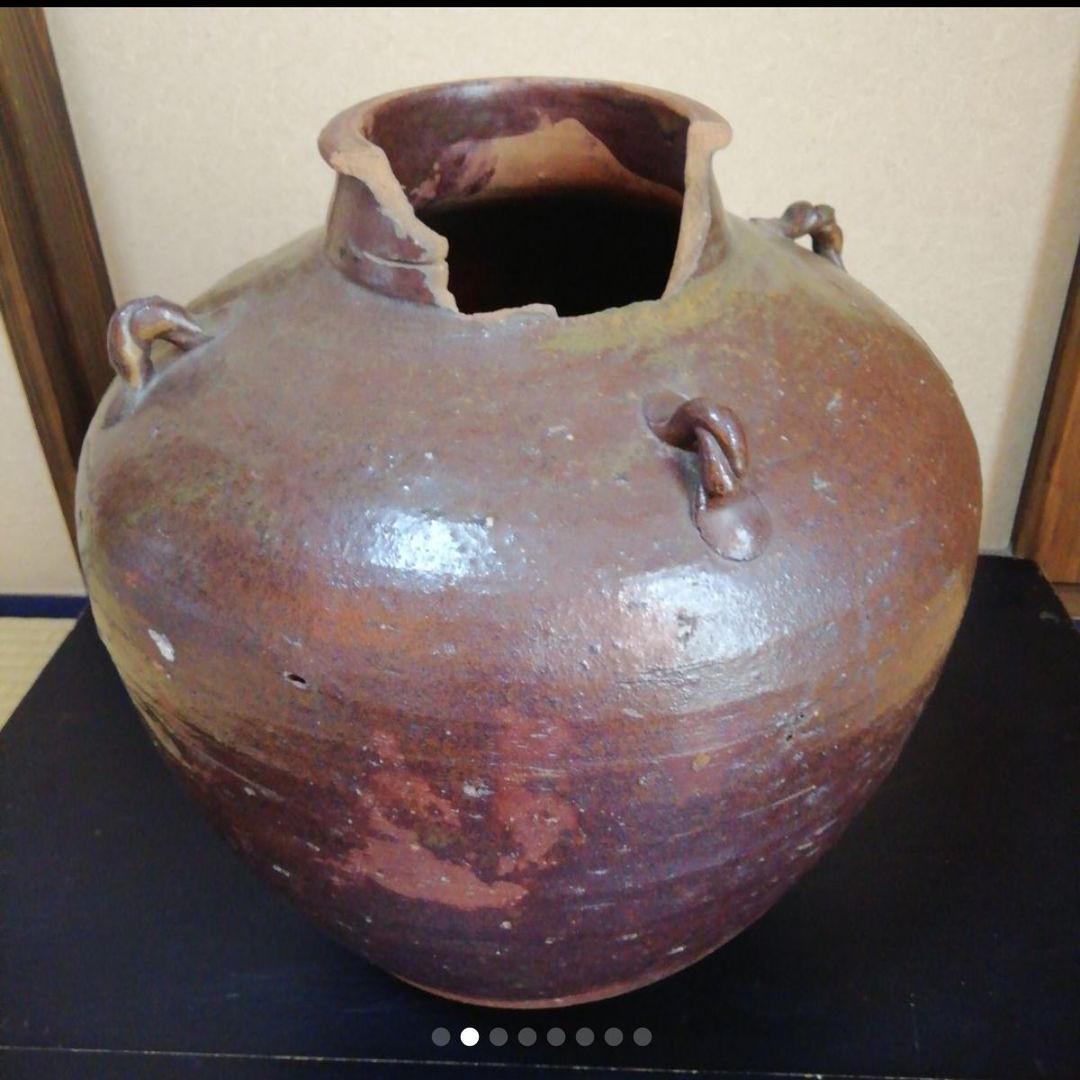 古い大壺　古瀬戸.古猿投　特大茶壺　500年前西暦1450年~1550年代