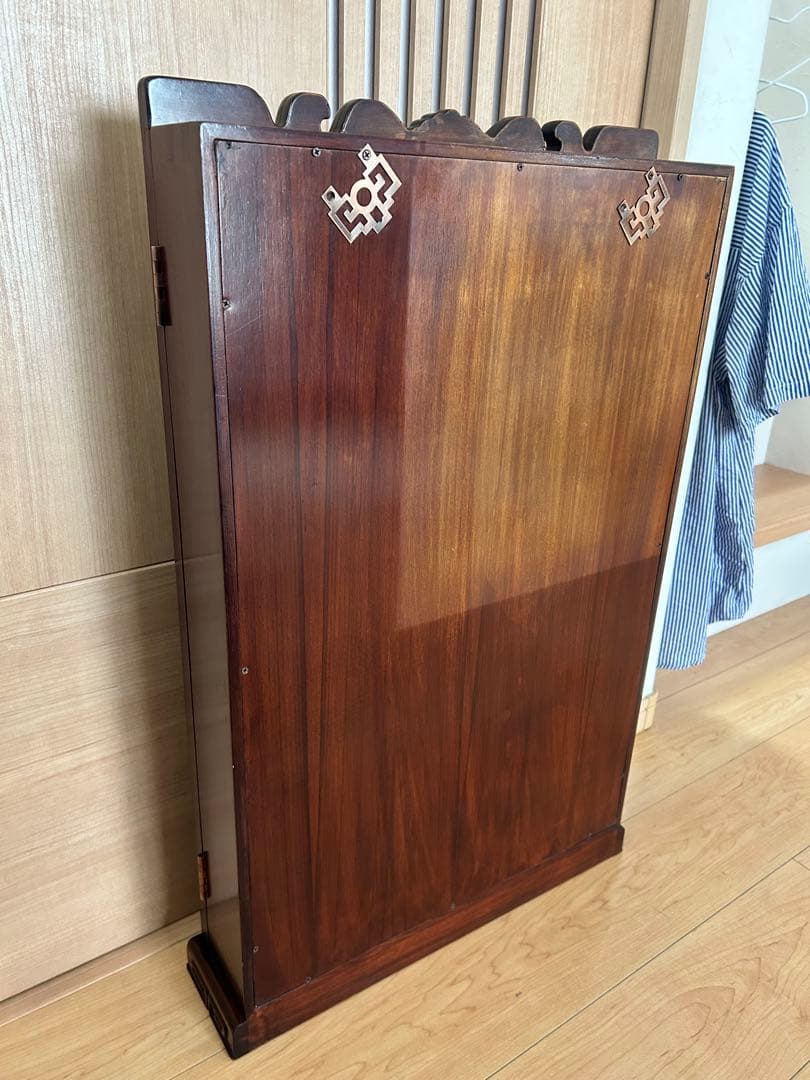 飾り棚 唐木 中国 古美術 アンティーク ビンテージ 鏡 壁掛け
