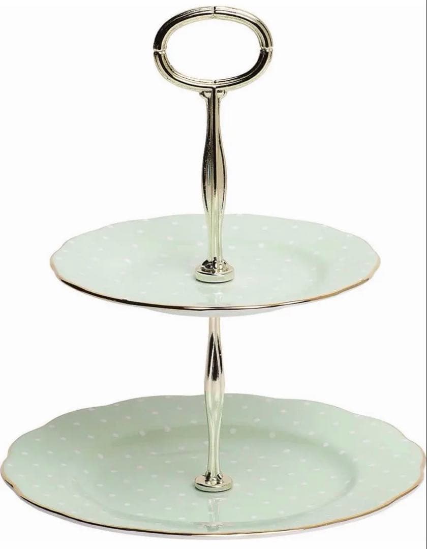   2段　ケーキスタンド ミントグリーン　100周年