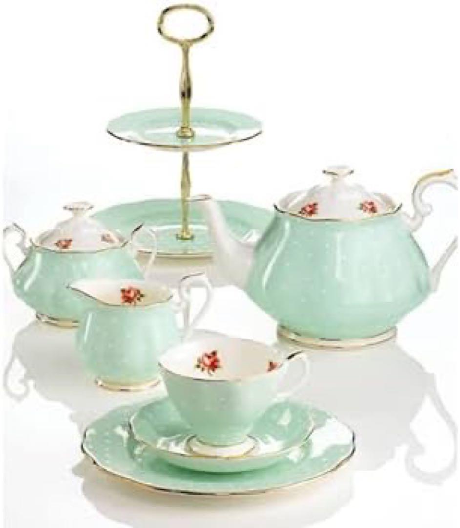   2段　ケーキスタンド ミントグリーン　100周年