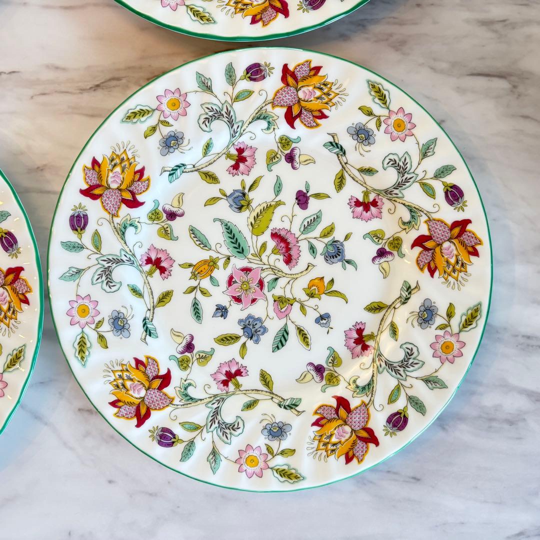 【美品】ハドンホール　グリーン　23cm 皿 ６枚セット ミントン