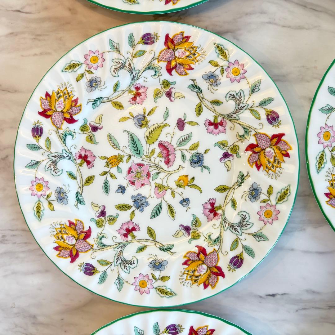 【美品】ハドンホール　グリーン　23cm 皿 ６枚セット ミントン