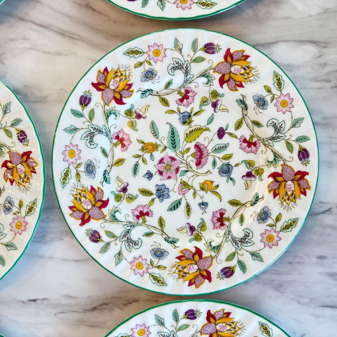 【美品】ハドンホール　グリーン　23cm 皿 ６枚セット ミントン