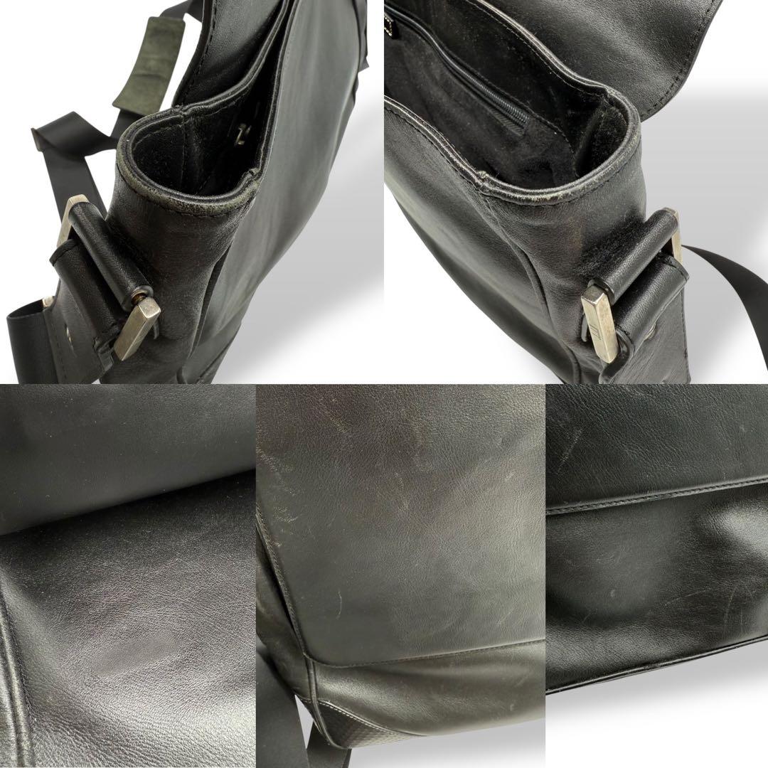 dunhill ダンヒル ショルダーバッグ レザー フラップ クロスボディ 黒