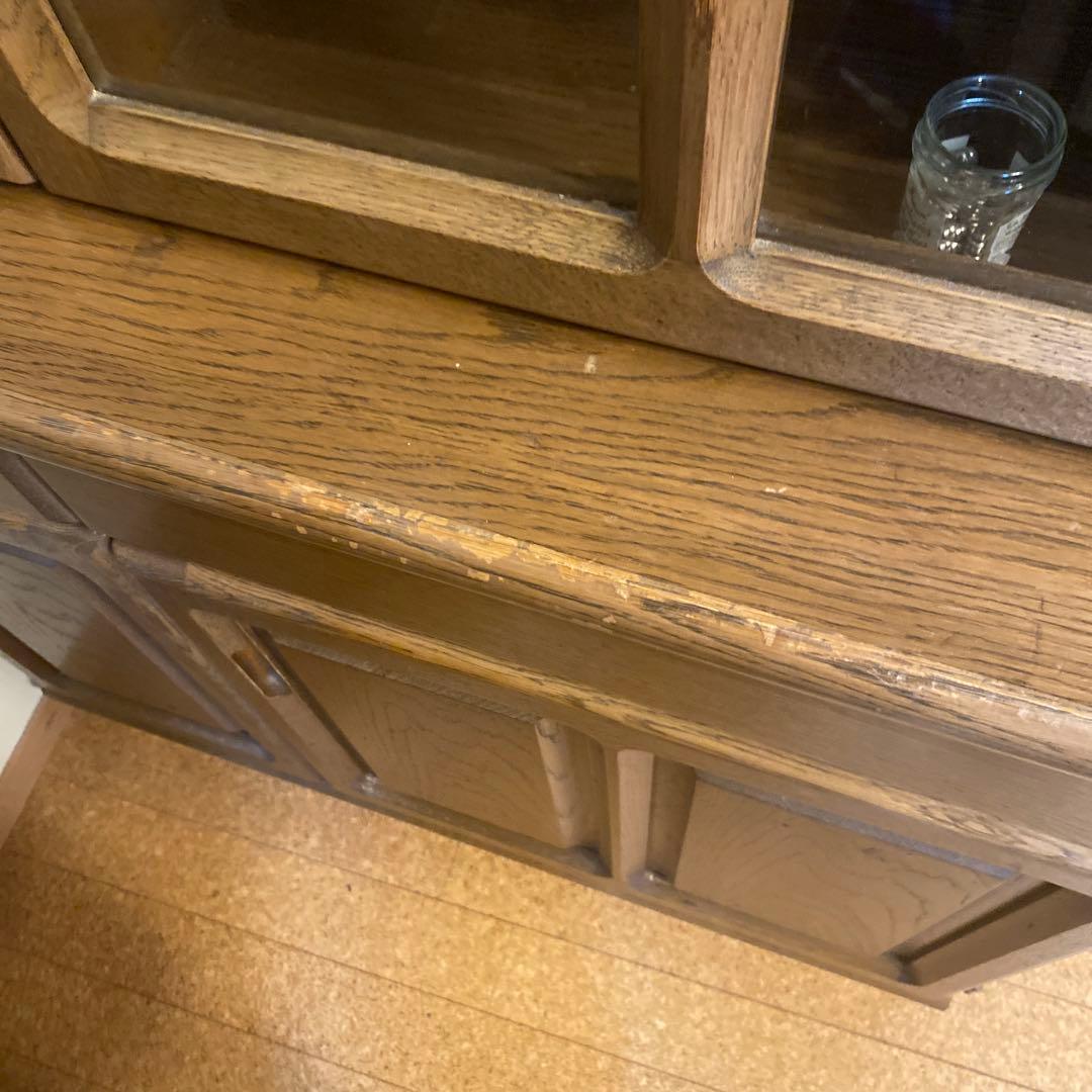 北海道家具　木製食器棚 ガラス扉付き　 11月4日まで出品