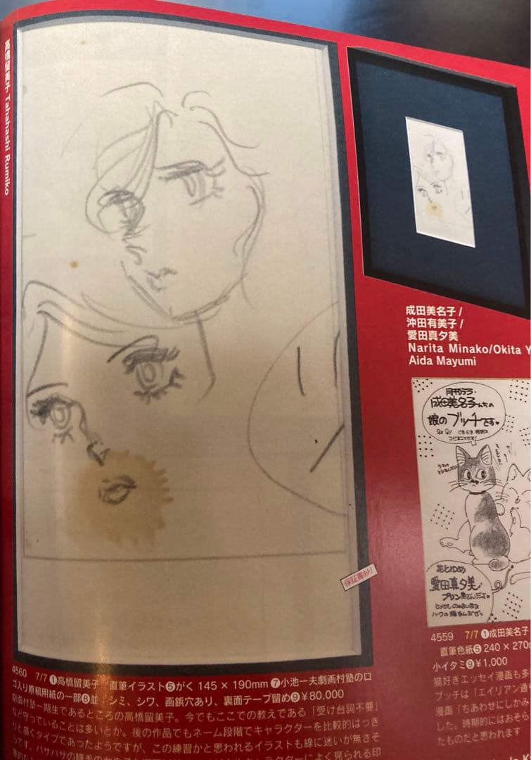 高橋留美子　直筆　ラフ画