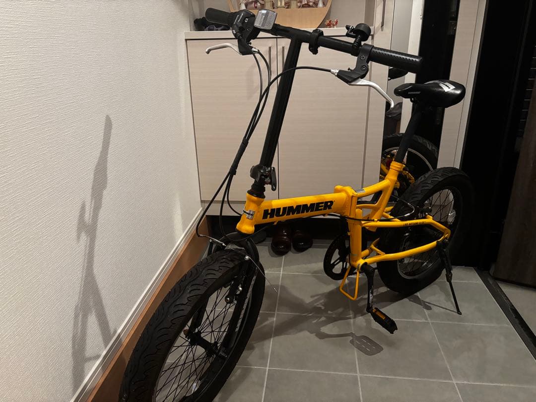 【引渡し限定】HUMMER 折りたたみ自転車 イエロー