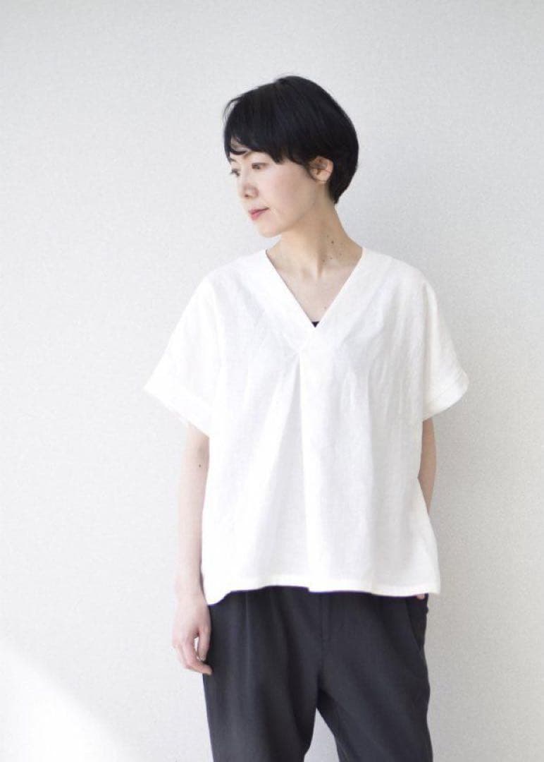 【美品】evam eva ウォーターリネンプルオーバー 中川政七商店　えみおわす