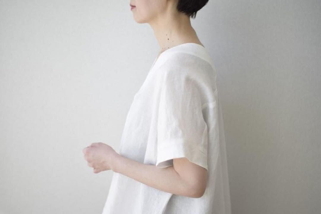 【美品】evam eva ウォーターリネンプルオーバー 中川政七商店　えみおわす