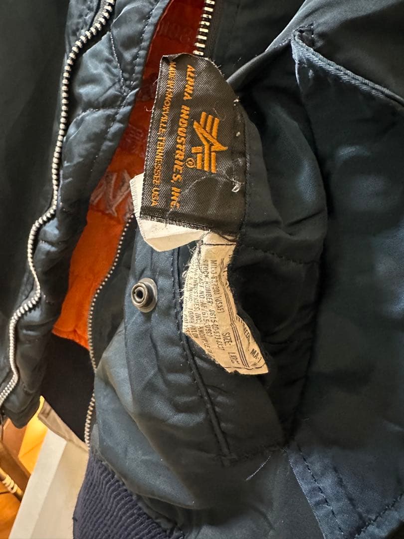 USA製 ALPHA アルファ刺繍 MA-1 フライト ジャケット80s~90s