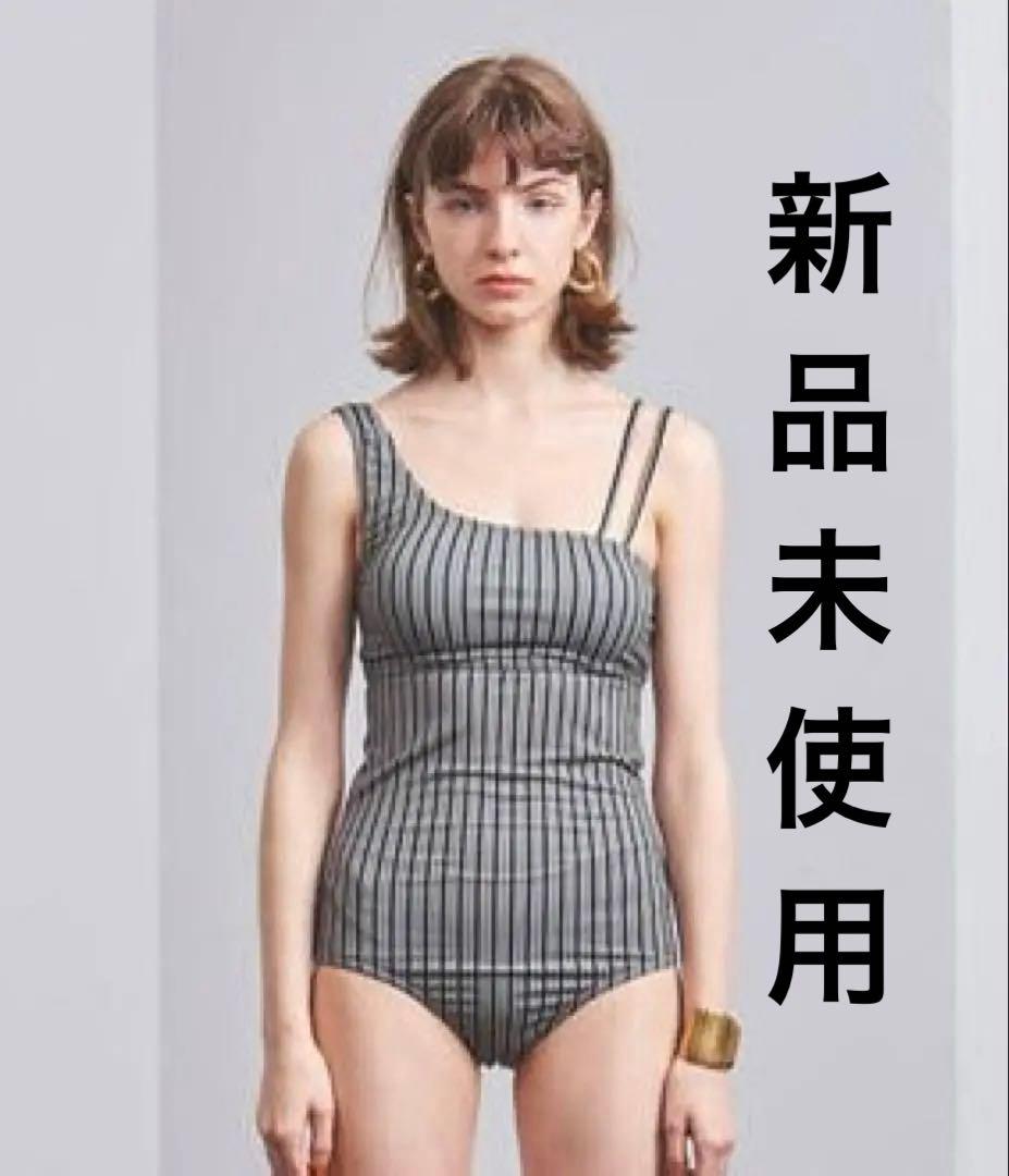 【新品未使用】Lepidosレピドス ワンショルダーストライプワンピース水着