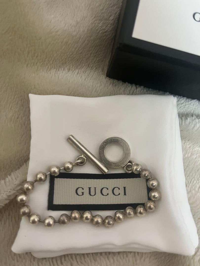 GUCCI シルバービーズブレスレット　トグル ボールチェーン シルバー