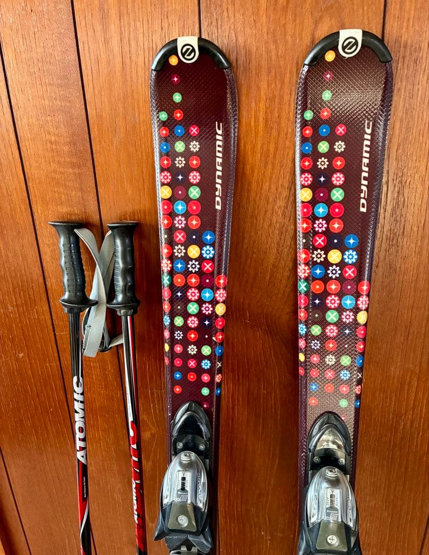 DYNAMIC ミッドスキー 128cm&収納ケース付き&ストックセット