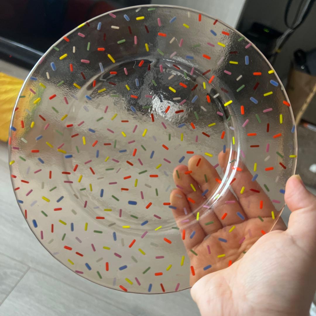 天気雨 ガラス　20cmガラスプレート