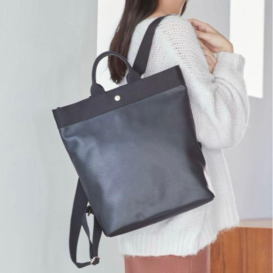 【美品】TOPKAPI リプル ハンドル付 リュック　黒