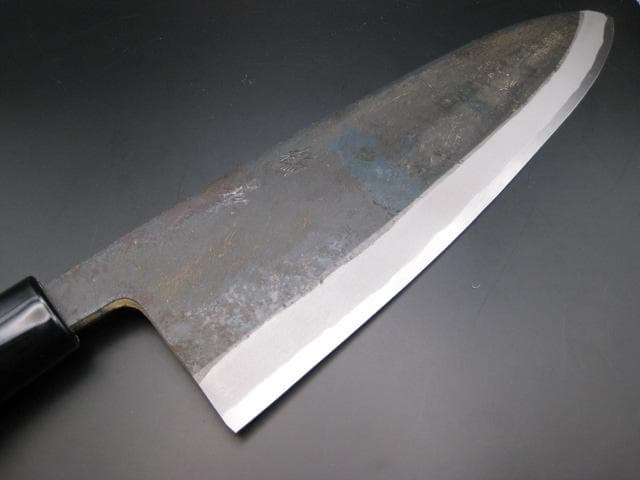 [新品未使用] 鮭切り 270mm 白紙3号 黒打ち仕上げ 朴木 丸形