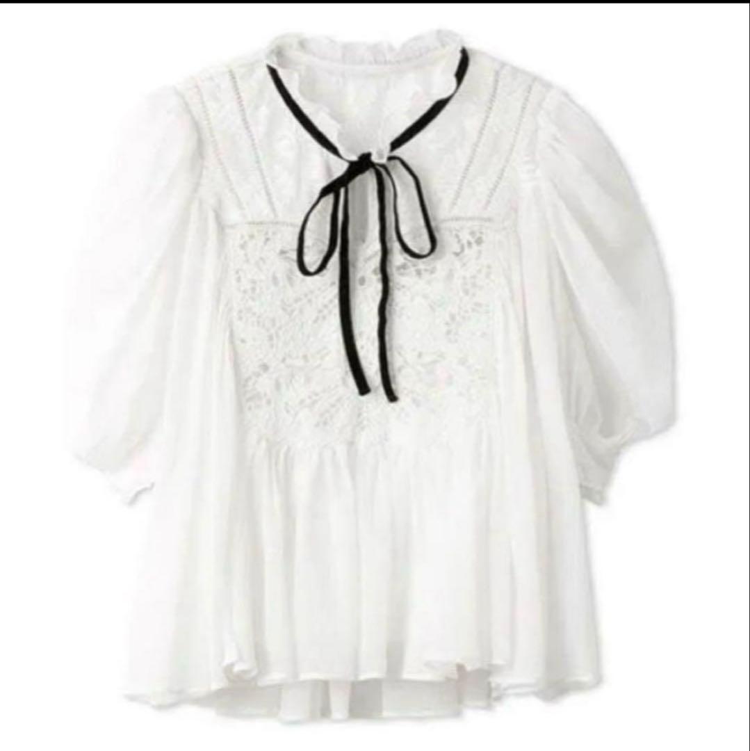 【美品】SNIDEL スナイデル エンブロイダリーブラウス MIX