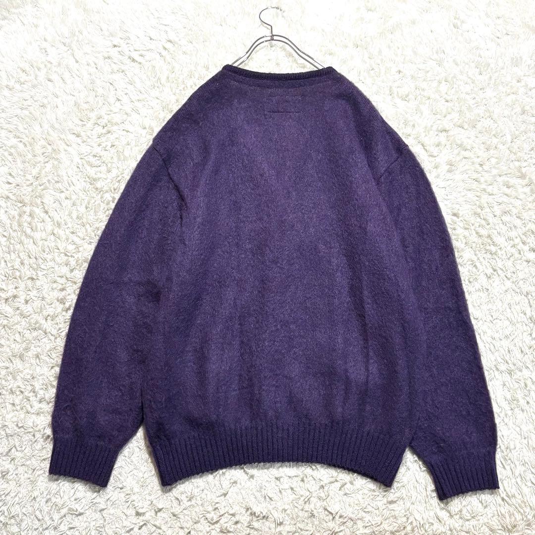 【美品】 ワコマリア プレミアム モヘア ニット カーディガン パープル L