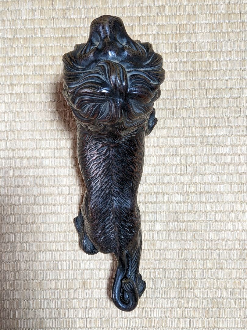 ♦陶磁器 風水獅子 ライオン置物 富 金運 財運 縁起物飾り 国内作家物 骨董品