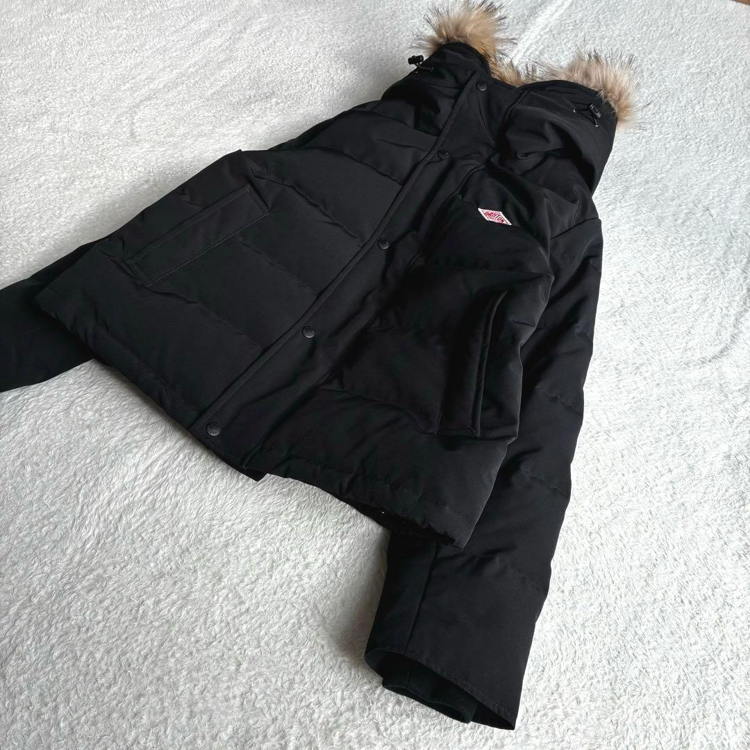 美品 ダントン Bshop ダウンジャケット 黒 ファーフード付き レディース