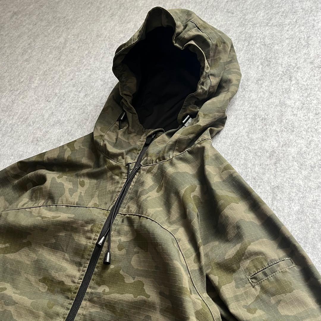 迷彩柄 リップストップ ドローコード フーディー ジャケット テック系 Y2K