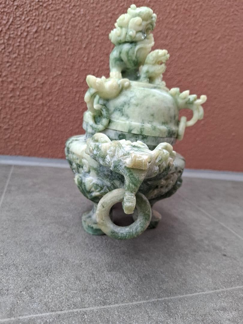 薔薇　翡翠　玉彫香炉