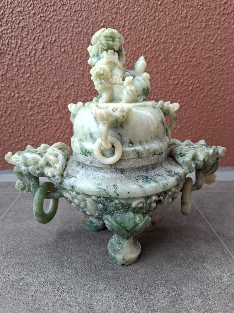 薔薇　翡翠　玉彫香炉