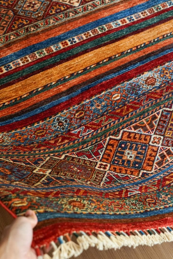 アフガニスタン ガズニーウール 手織り絨毯 ペルシャ