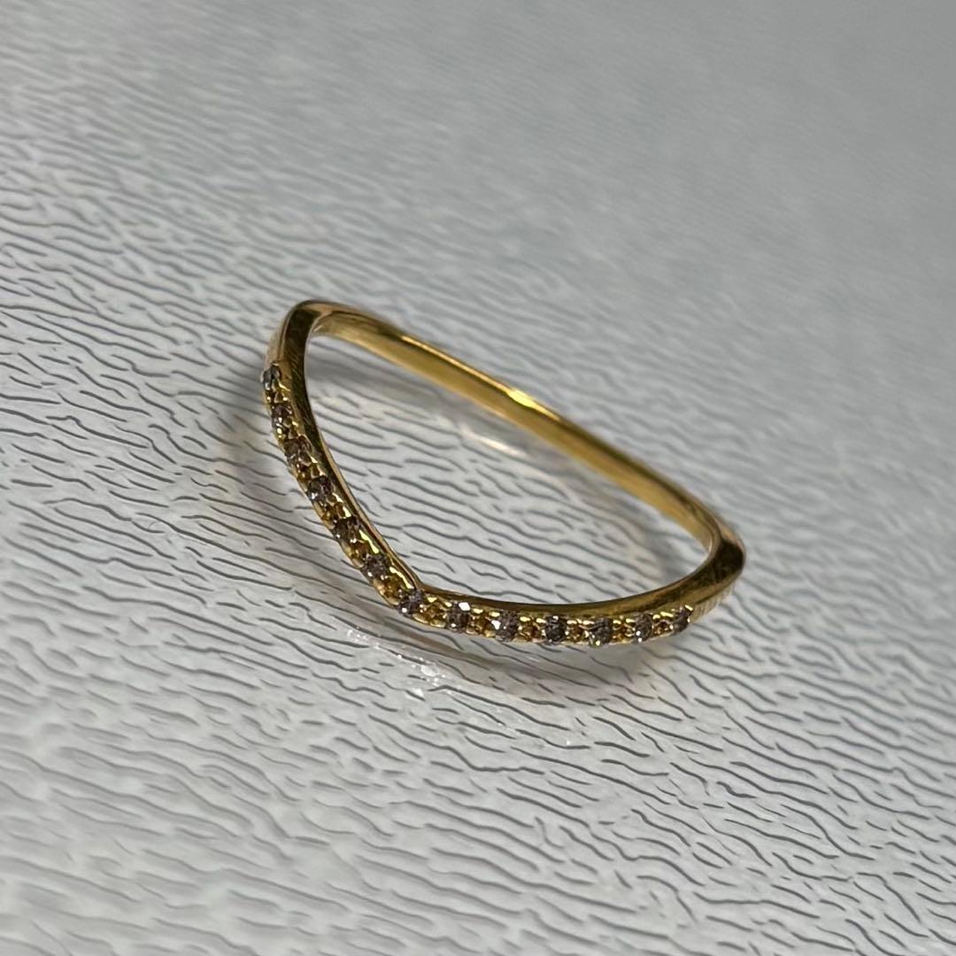 agete アガット　K18 ダイヤモンド リング 7号