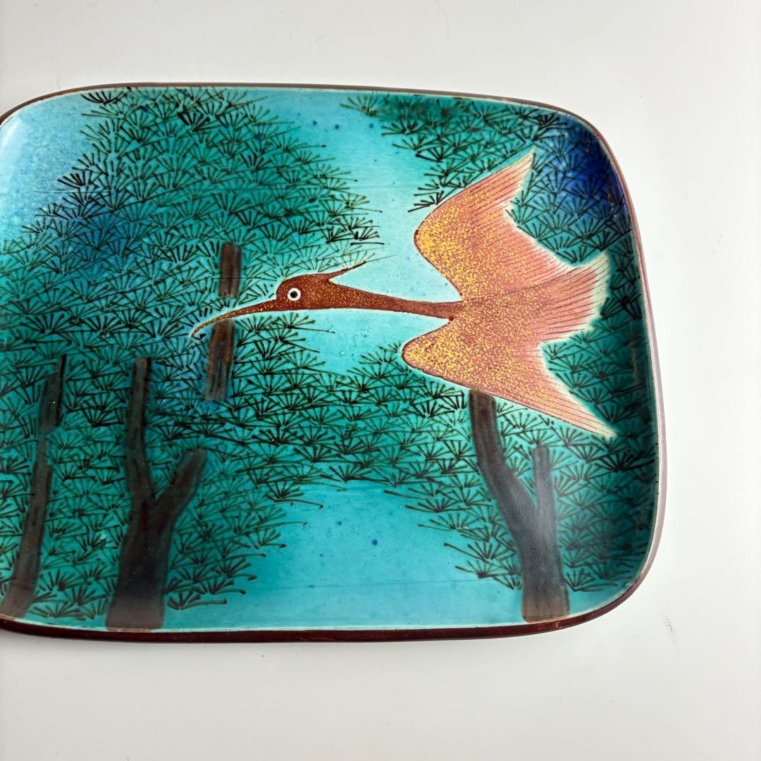 五十吉 色絵 丸皿 骨董 皿 飾皿 絵皿 アンティーク