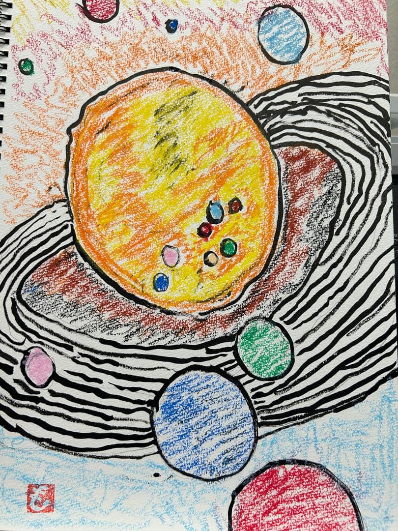 宇宙の絵 クレヨンアート